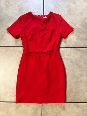 Rubber Ducky Productions, Inc. Red Midi Sheath Dress